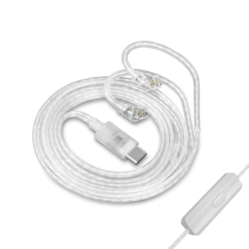 Earphones Type-C 2PIN Cables Silver Plated Upgrade Cable USB C Headphones Wire for DQ6 ZAX ZSX ZSN PRO ZS10PRO ZAR ZVX