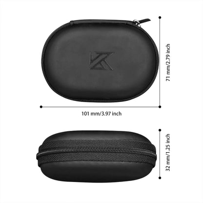 KZ Earphones Case PU Leather Oval Headphone Box Bag Travel Dustproof Organizer Small Holder Headset Accessories