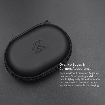 KZ Earphones Case PU Leather Oval Headphone Box Bag Travel Dustproof Organizer Small Holder Headset Accessories